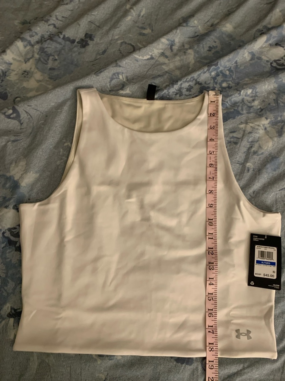 Under Armour White Women's Reversible Athletic Crop Tank Top Xl